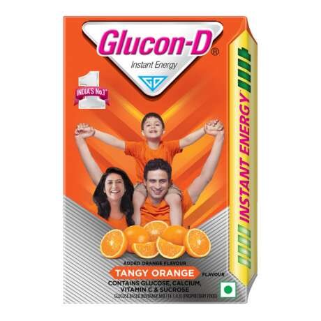 Glucon-D Instant Energy Drink Powder Refill 450 gm | Energy, Recovery, Immunity | Tangy Orange