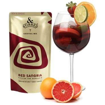 &Stirred Cocktail Mix - Sangria, Pack of 6, Just add Wine 1:1, No Preservatives, Non-Alcoholic