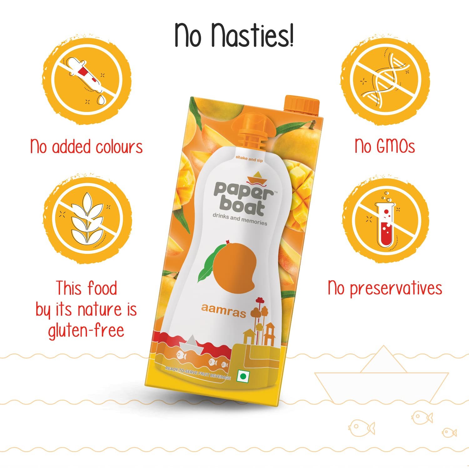 Paper Boat Aamras, Mango Fruit Juice, No Added Preservatives and Colours (1L) - Image 3