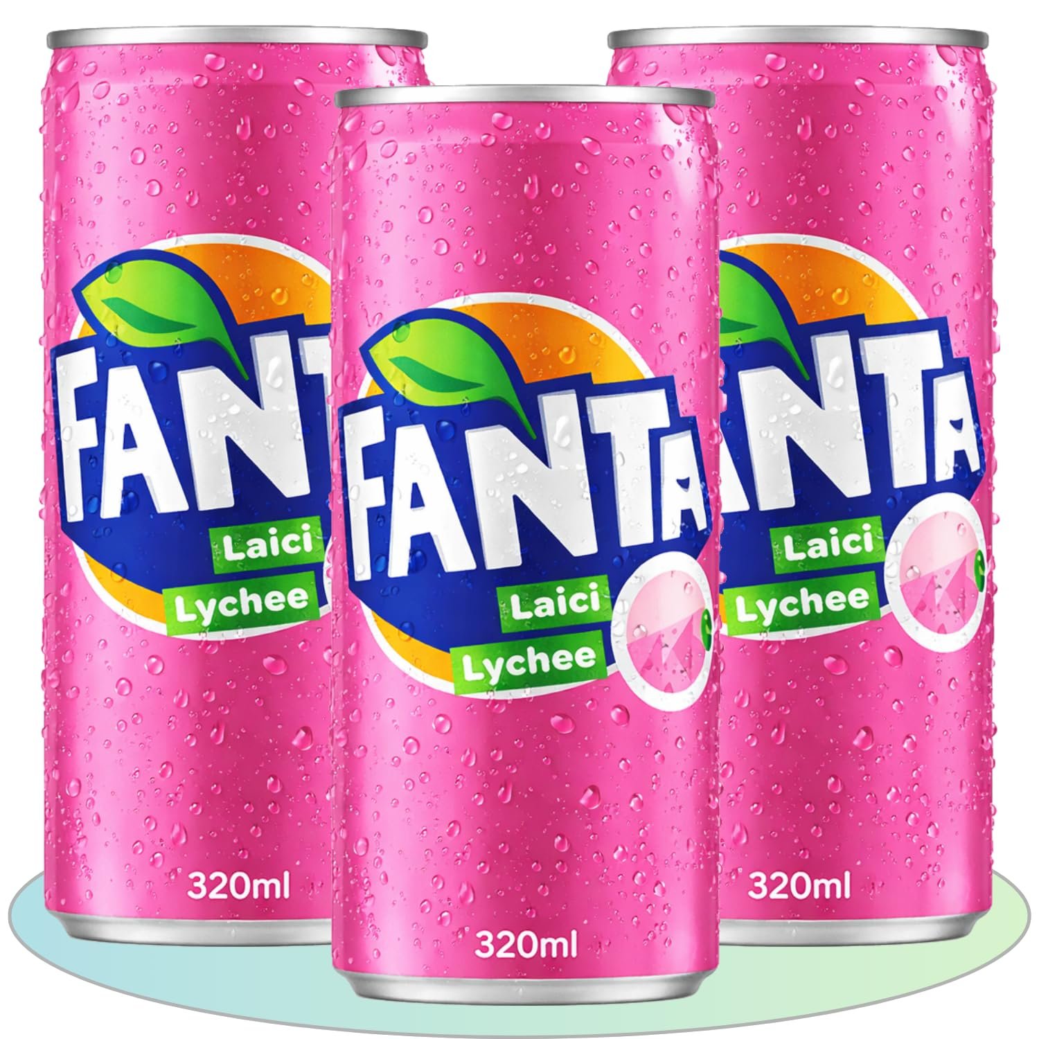 FANTA - Lychee Flavoured Carbonated Soft Drink (3 x 320ml), By COUGAR | Refreshing Fizzy Fruit Beverage | Sweet Tropical Lychee Taste | Chilled Ready To Drink Soda | Party & Everyday Refreshment Drink – (Imported - MALAYSIA)