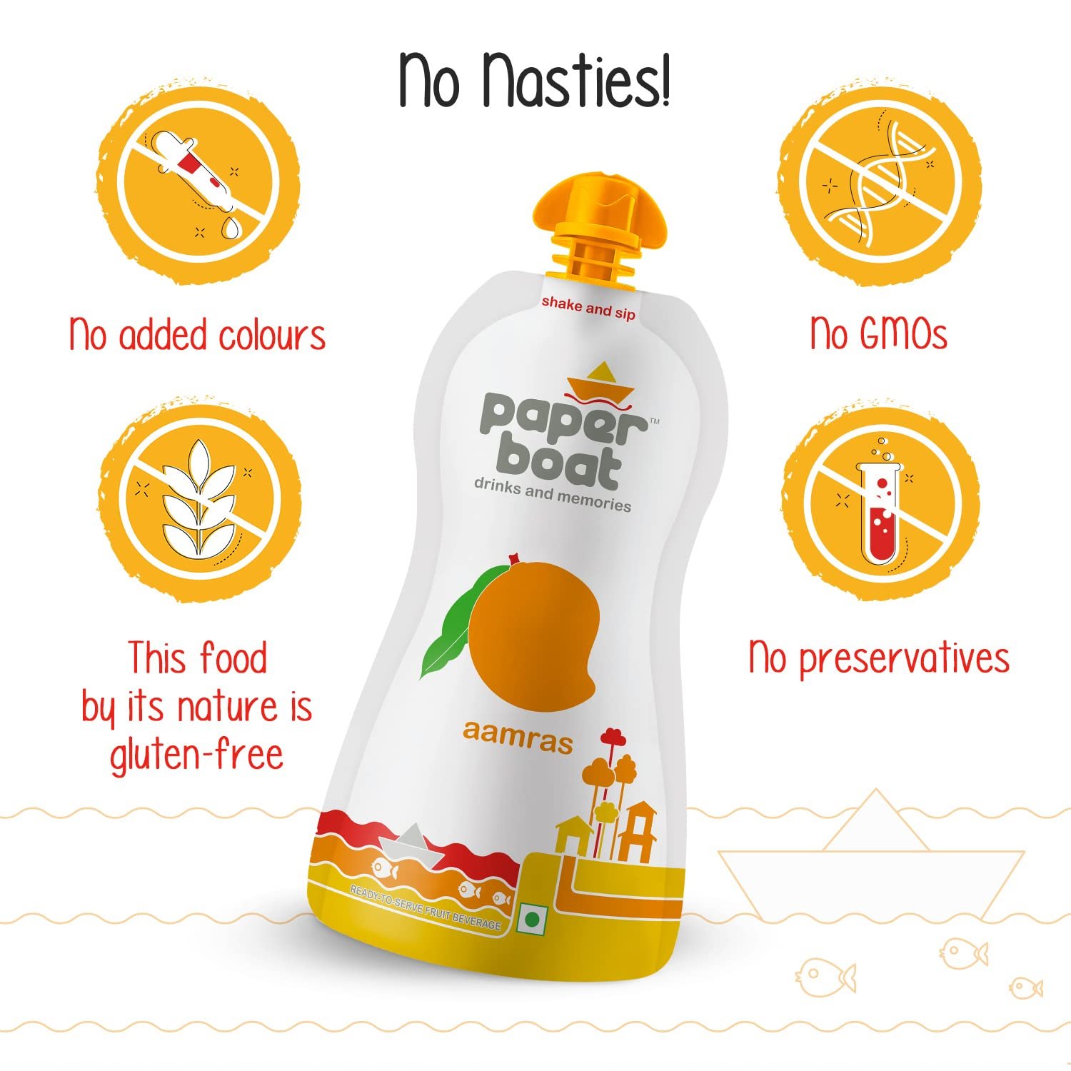 Paper Boat Aamras, Mango Fruit Juice, No Added Preservatives and Colours (200ml/215ml) - Image 4