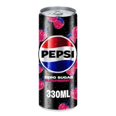Pepsi Zero Sugar Raspberry Flavoured Cola, Carbonated Soft Drink, 320ml Cans, X Pack of 3, (From Vietnam) Get Flavourito Kunafa Chocolate 20g Absolutely Free From DECADENT FOODS