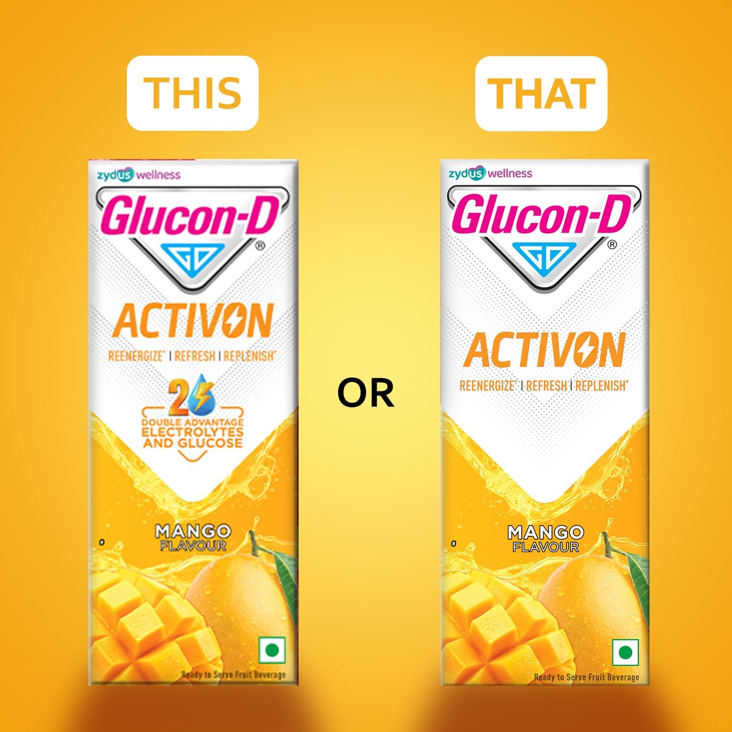 Glucon-D Activon, Ready to Drink Beverage, Replenishes | Reenergizes | Refreshes | Mango Flavour | 200ml - Image 2