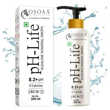OSOAA Ph-Life Vegetarian Alkaline Mineral Water Drops (200Ml)|Makes 40L Alkaline Water|8.2+ Ph Booster Drops For Ro Water|14 Minerals,0 Calorie|Drinking Water Enhancer Liquid