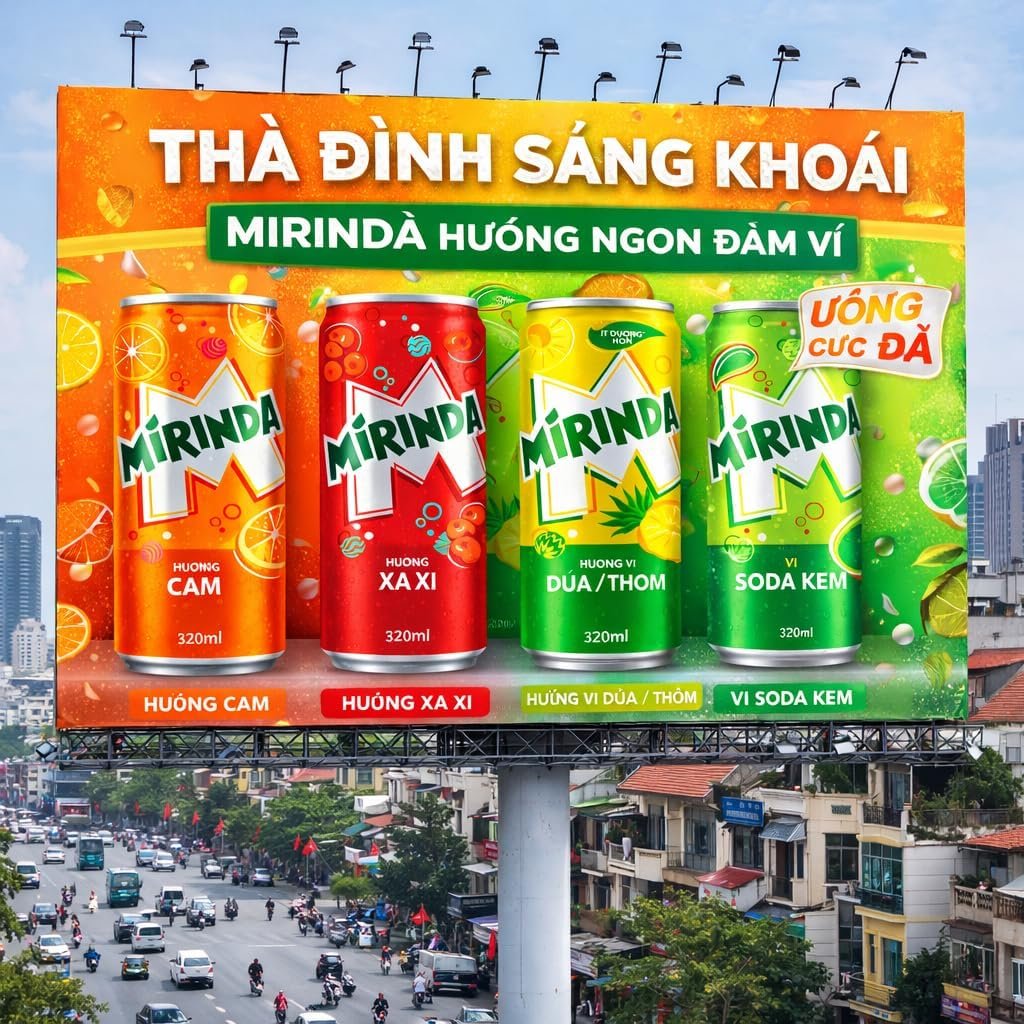 Mirinda Carbonated Soft Drink, Vairety Pack Orange, Sarsaparilla and Cream Soda Flavours, 320ml X 6 Cans, (Product Of Vietnam) From Decadent Foods - Image 8