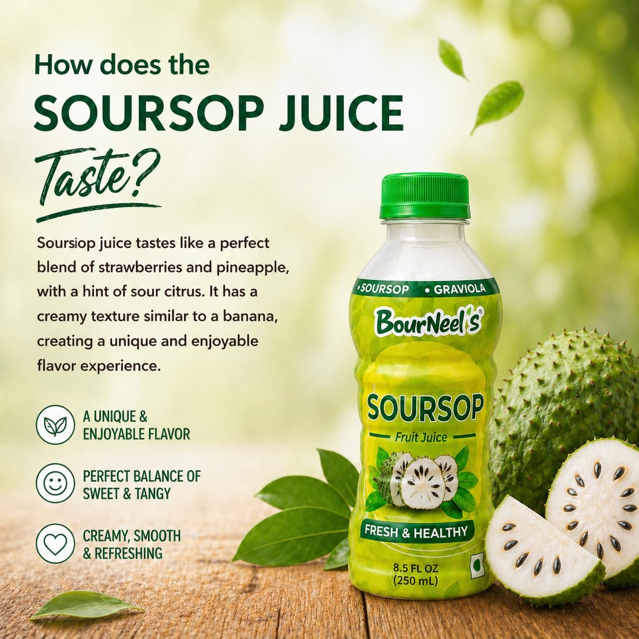 BourNeel's® Soursop Fruit Juice Pack of 4 | Soursop Graviola Laxman Phal Fruit Pulpy Juice Drink | High Vitamin C | - Image 6