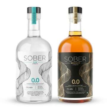 SOBER Gin and Whiskey Alternative Combo | 0.0% ABV Zero Alcohol Drinks | Sugar Free Zero Calorie | Premium Non Alcoholic Spirits for Mocktails & Parties | 750ml x 2