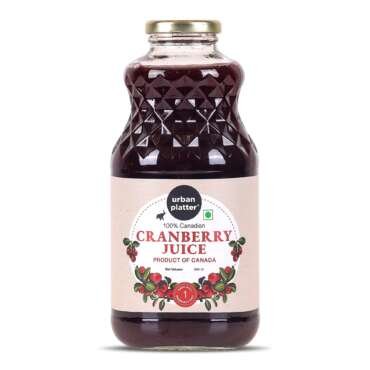 Urban Platter 100% Canadian Cranberry Juice, 946ml (Glass Bottle, No Added Sugar & Preservative-Free, Antioxidant-Rich, Supports UTI Health, Ideal for Cocktails & Mocktails)