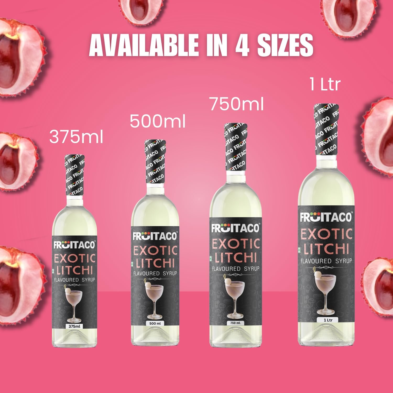 Fruitaco Litchi Syrup Perfect Mixer for Enhancing Mocktails & Cocktails, Drinks, Shakes, Juices and Mojitos at Parties, Conveniently Packaged in a 750ml Bottle for All Your Mixing Needs Non-Alcoholic - Image 5