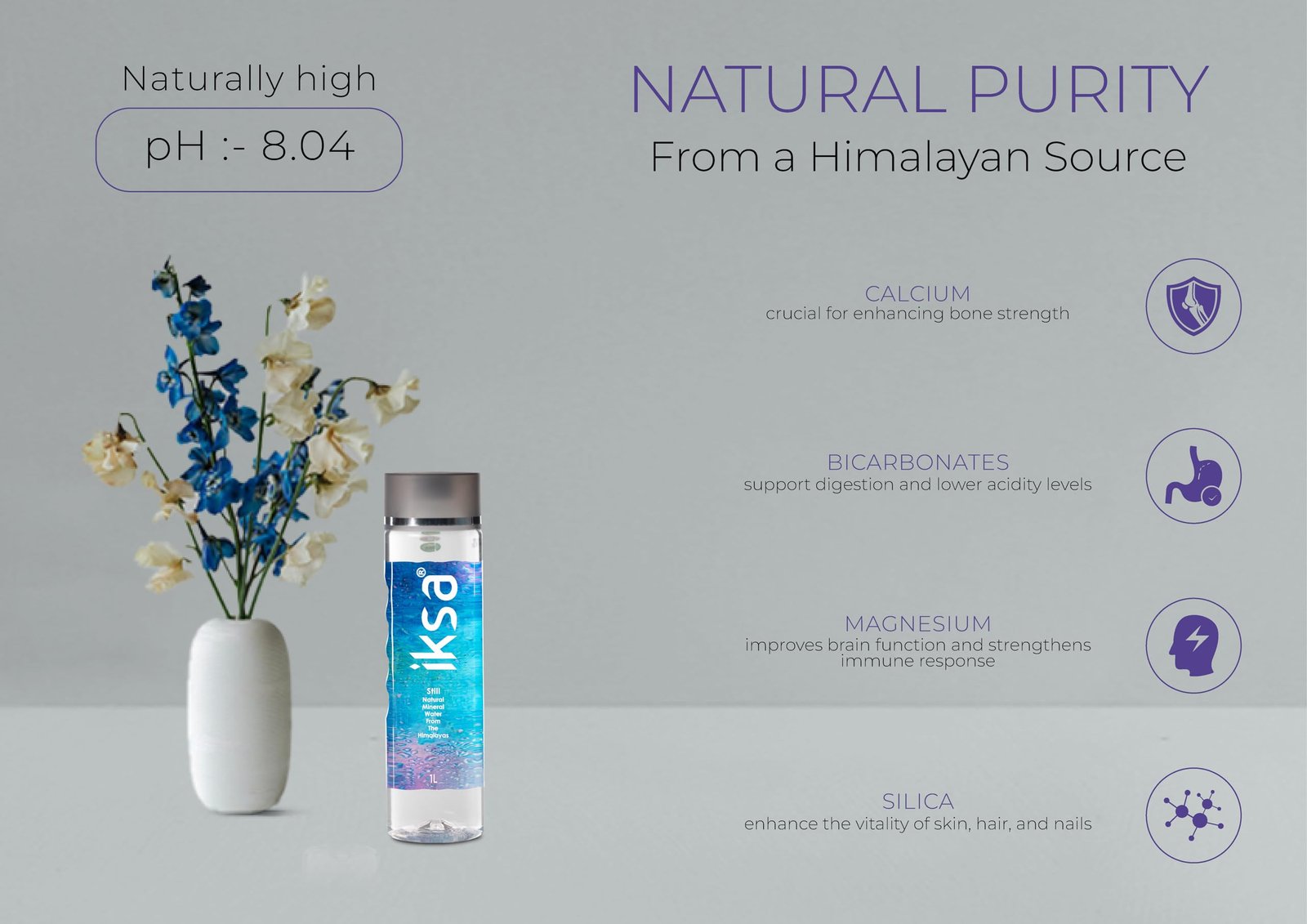 VARAHI Iksa Still Natural Mineral Water -1Litre (12 Bottles)| Natural Mineral Water From The Himalayas - Image 3
