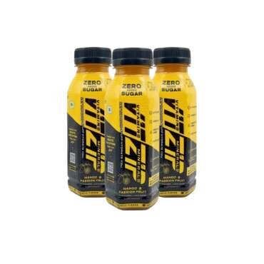 VITZIP Mango & Passion Fruit Drink Pack of 3| Zero Added Sugar Refreshing Beverage | Enriched with Vitamins & Minerals | Source of Prebiotic Fibre | Healthy Fruit Drink for Daily Refreshment