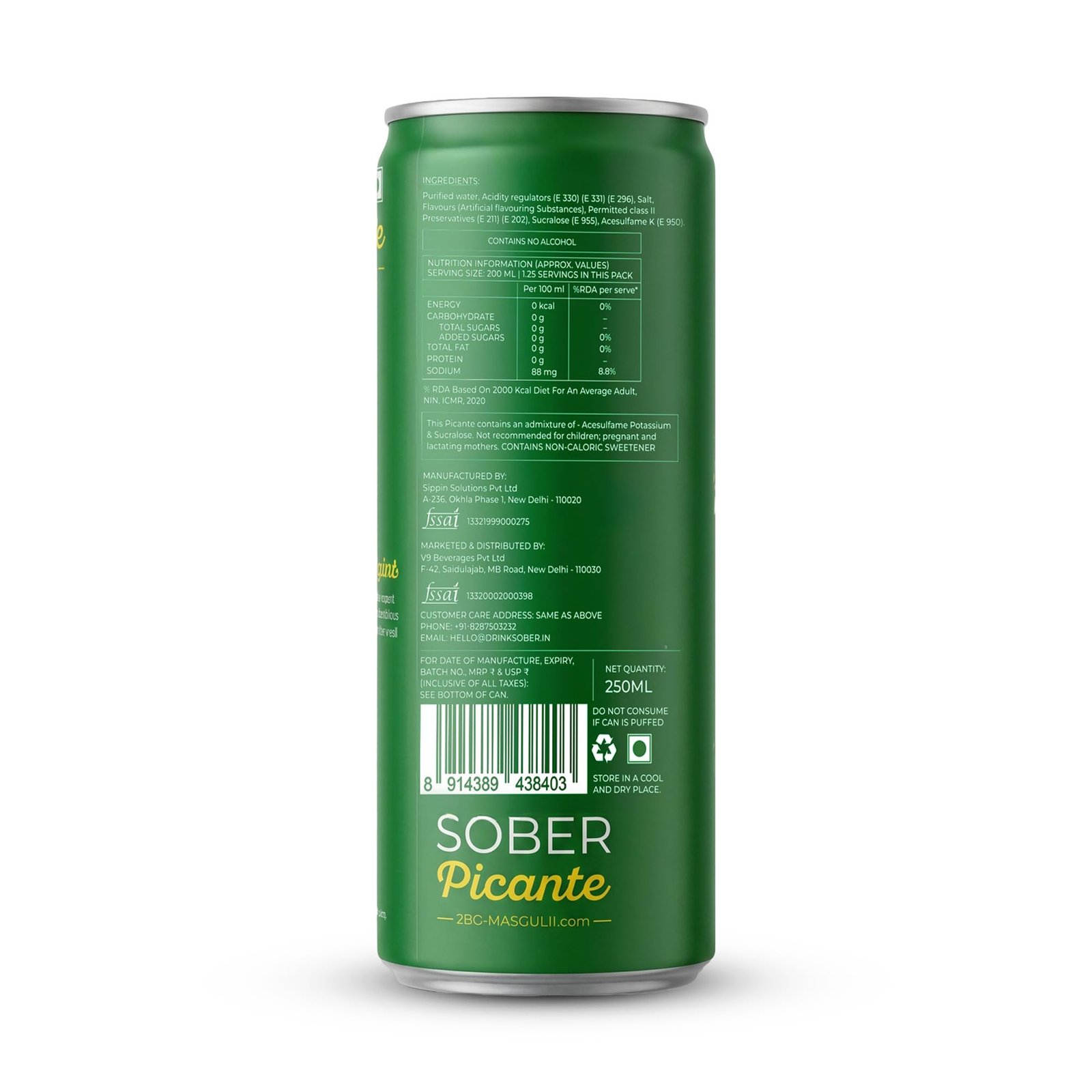 SOBER Picante Non Alcoholic Drink | 0 Sugar & 0 Calories | 6 Cans - Image 8