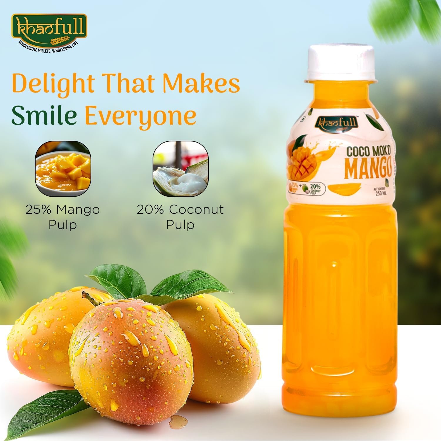 KHAOFULL COCO MOKO Mango Fruit Drink – 250ml | Refreshing Tropical Beverage with Real Mango Flavor | Non-Carbonated, Ready-to-Drink Juice - Image 5