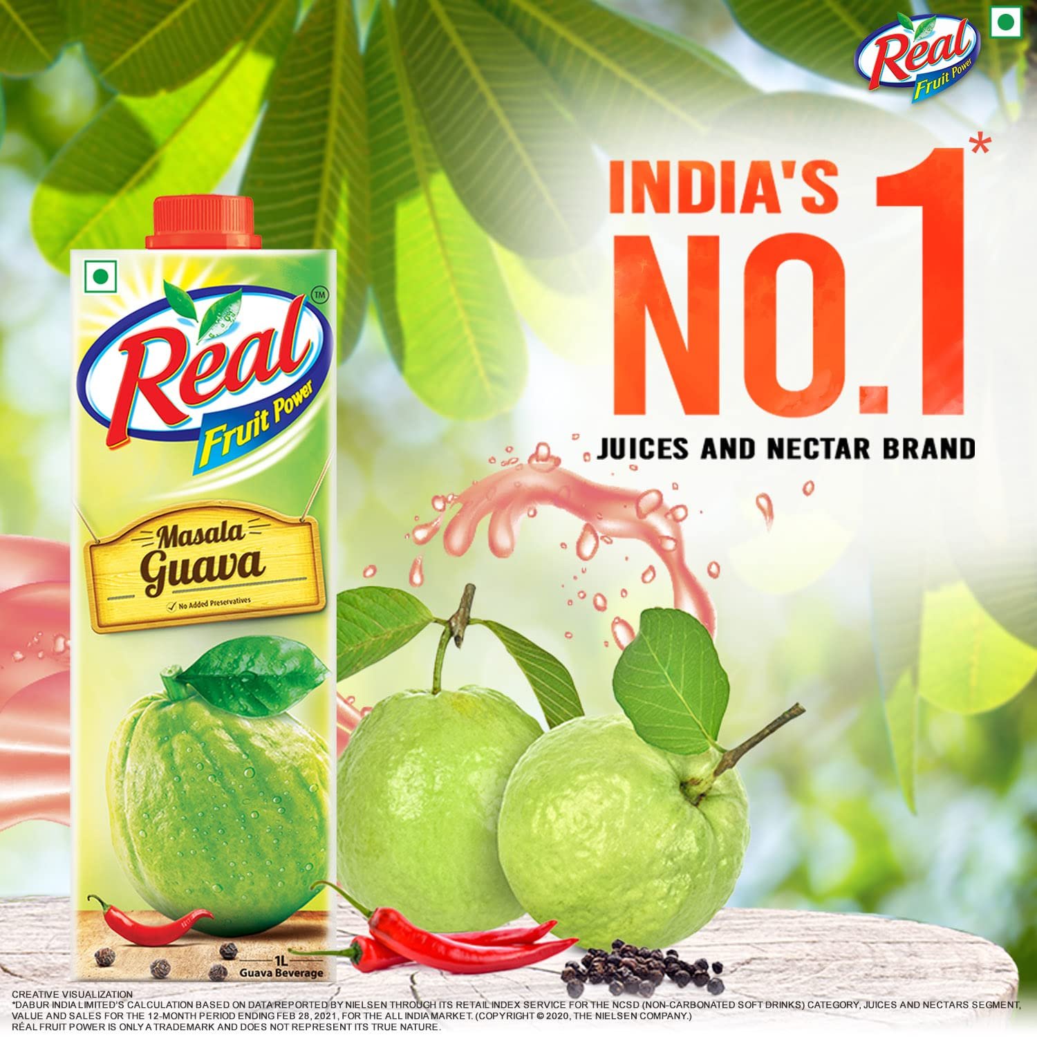Real Masala Guava Juice, 1L - Image 2