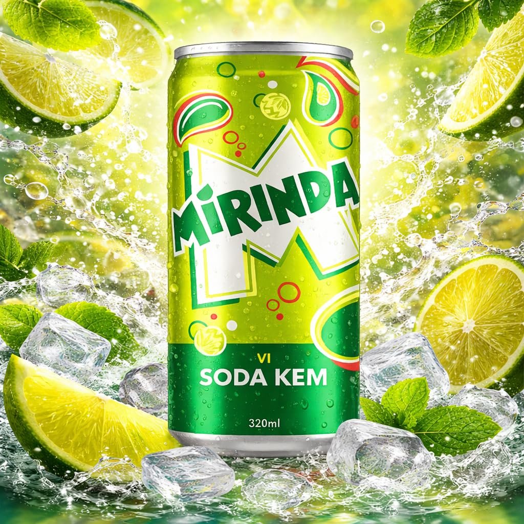 MiRINDA Soda Kem Carbonated Soft Drink (Pack of 12) 320ml Can By COUGAR, Refreshing Fizzy Cream Soda Flavor Beverage, Crisp Sparkling Drink, Ready to Serve Chilled, Perfect for Parties, Meals & Everyday Refreshment - (Imported-VIET) - Image 2