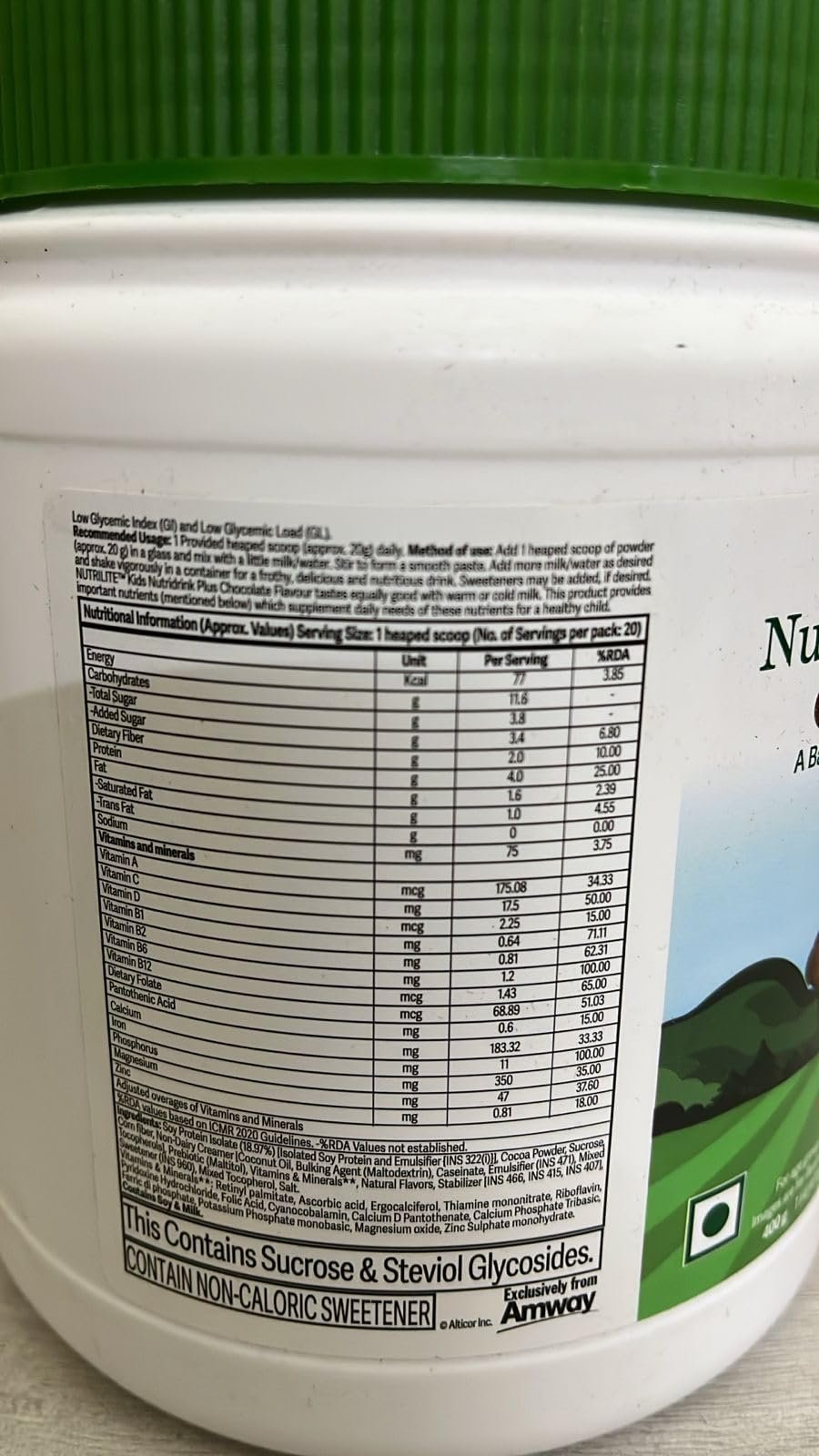 Nutrilite Amway Kids Drink Chocolate Flavour-500gm - Image 2
