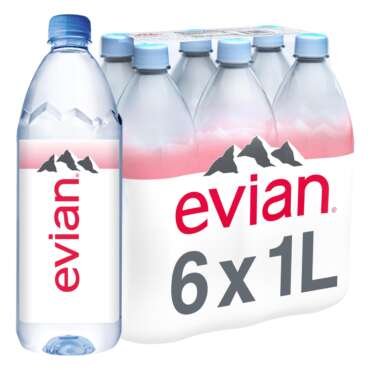 evian Natural Mineral Water Bottle, Drinking Water, 500ml, Case of 24
