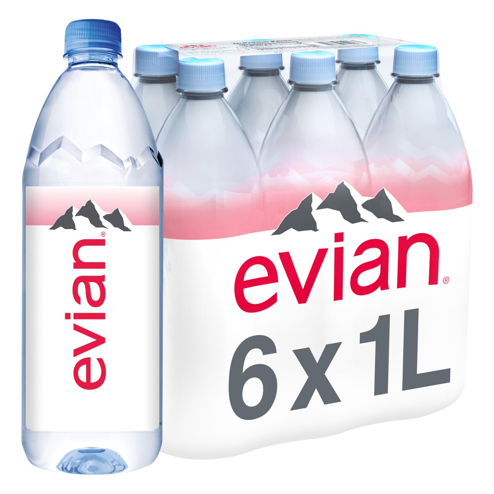 evian Natural Mineral Water Bottle, Drinking Water, 500ml, Case of 24