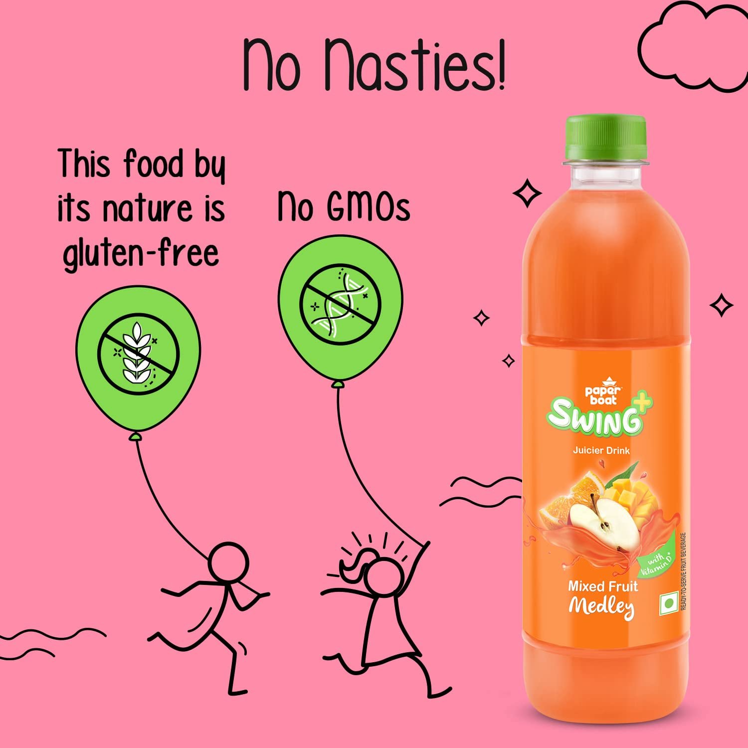 Paper Boat Swing Mixed Fruit Medley Juice, Enriched with Vitamin D, No Gmos, 600 ml - Image 4