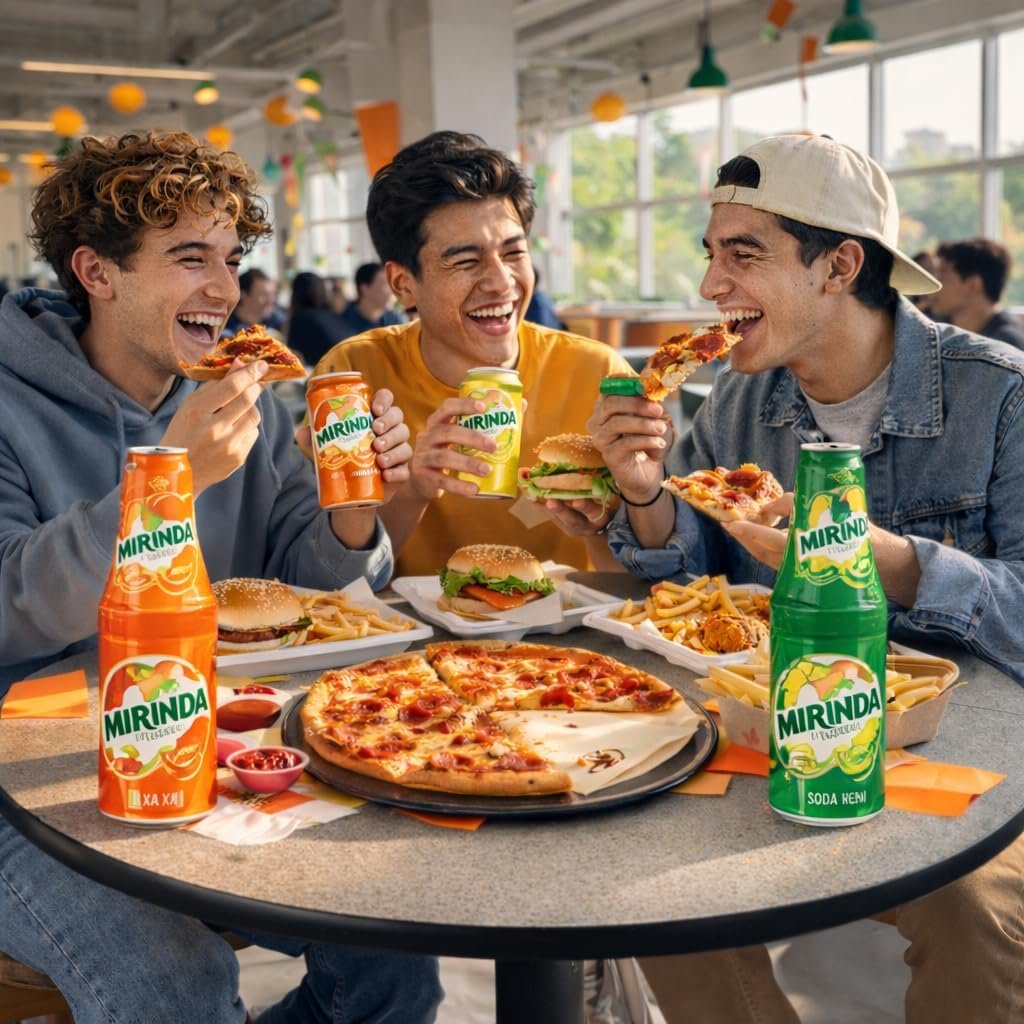 Mirinda Carbonated Soft Drink, Vairety Pack Orange, Sarsaparilla and Cream Soda Flavours, 320ml X 6 Cans, (Product Of Vietnam) From Decadent Foods - Image 4