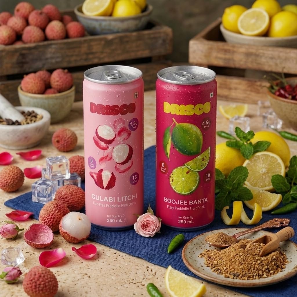 DRISCO Gulabi Litchi Prebiotic Fruit Drink , Pack of 6 x 250ml | Low Calorie (18 Kcal), 4.5g Fibre, Zero Added Sugar | Sweetened with Monk Fruit and Stevia | No Preservatives | Non-Carbonated Gut Health Drink | Rose Litchi - Image 8