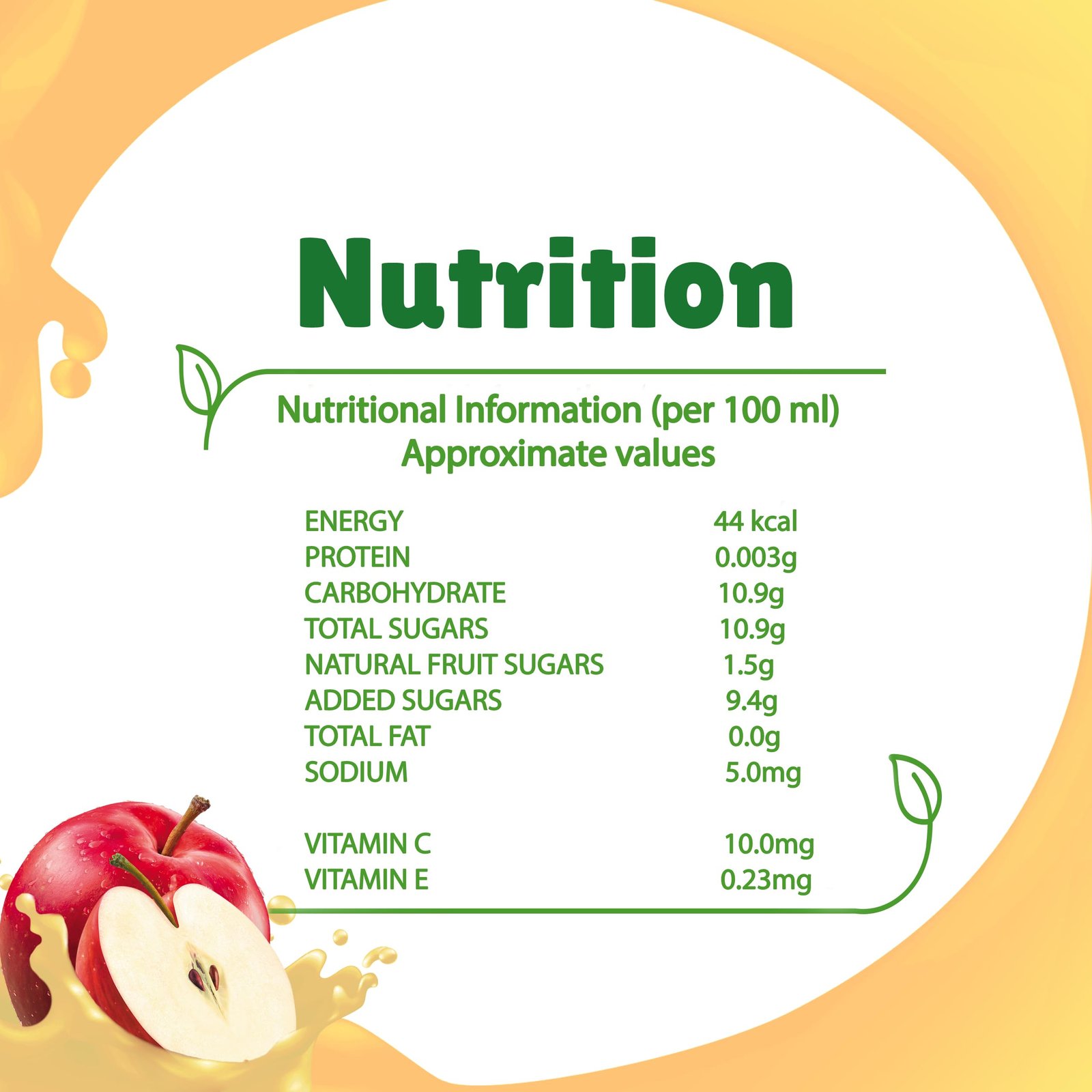 B Natural Apple Juice, Vitamin C & E, 1 litre - Image 5