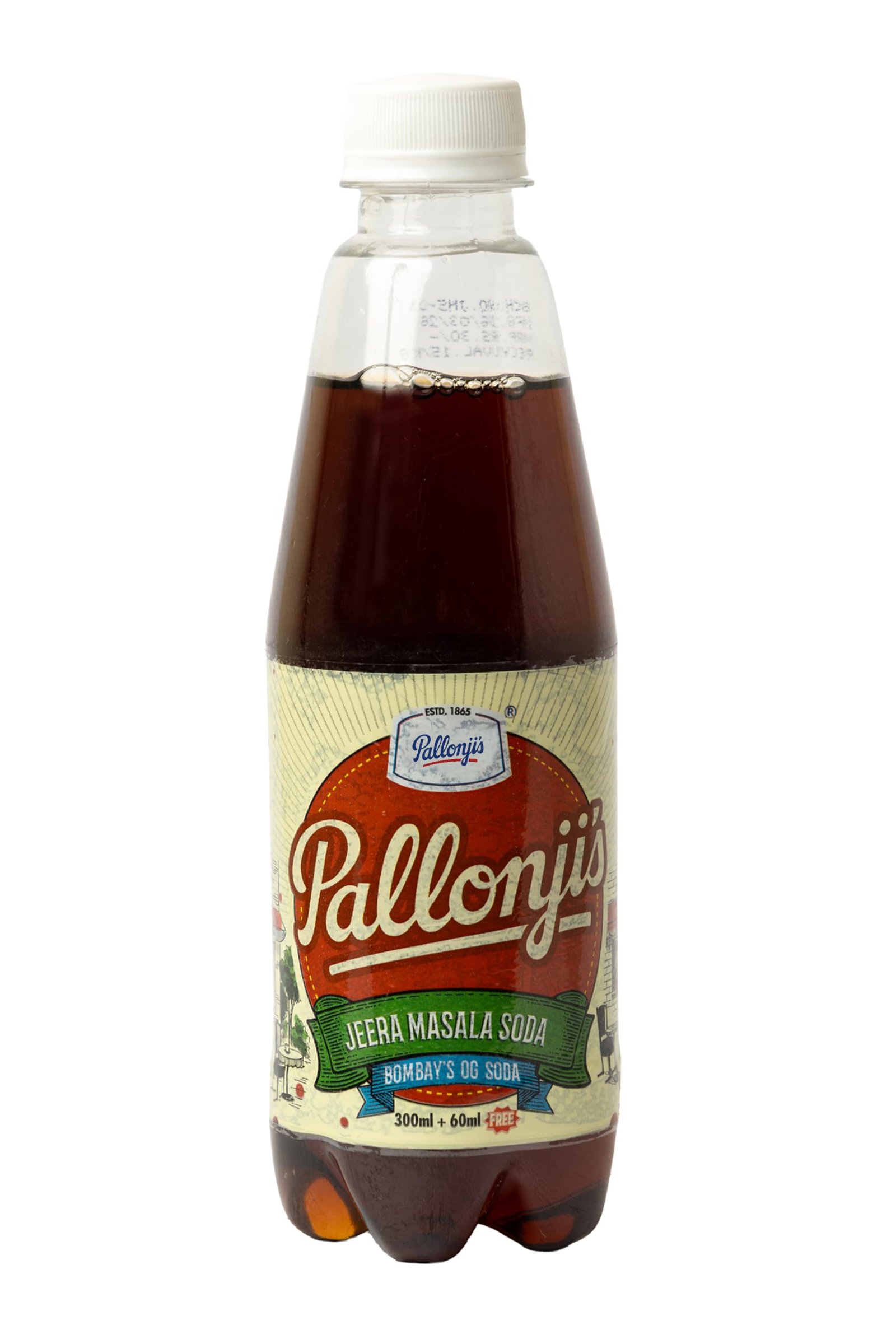 Pallonji's Jeera Masala Soda, Bombay's OG Soda, Carbonated Soft Drink, 300ml + 60ml Free