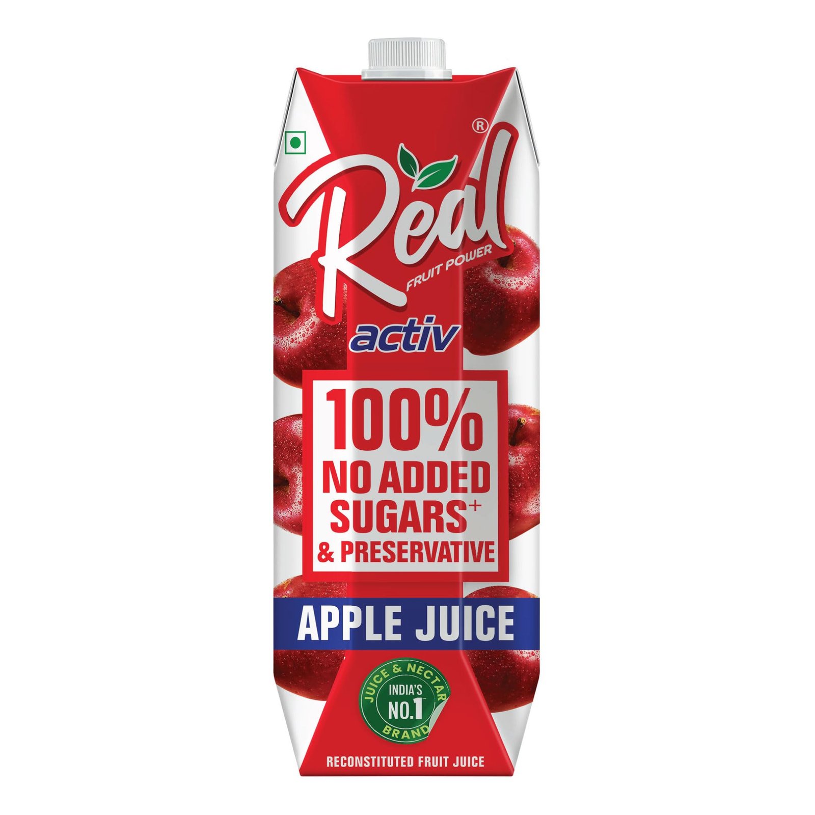 Real Activ Apple Fruit Juice - 1L | No Added Sugars & Preservatives | Goodness of Best Apple | Tasty, Refreshing & Energizing Fruit Drink - Image 2