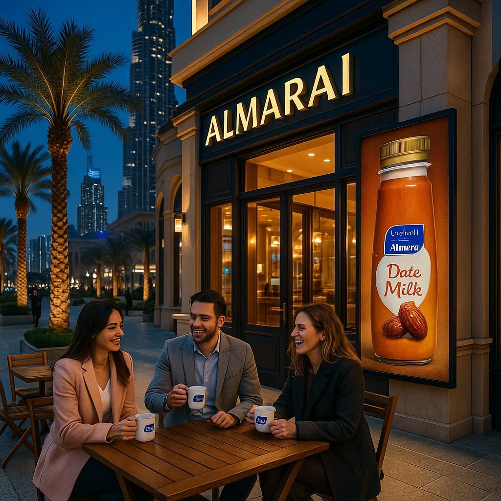 Almarai Date Milk Drink 225ml By COUGAR | Premium Real Date Flavor | High Calcium & Vitamin A & D | UHT Treated Fresh Cow’s Milk | Smooth, Creamy & Sweetened Beverage | Imported Middle Eastern Authentic Taste | FREE 1 Prestige Waffi Pistachio Wafer Bars – - Image 3