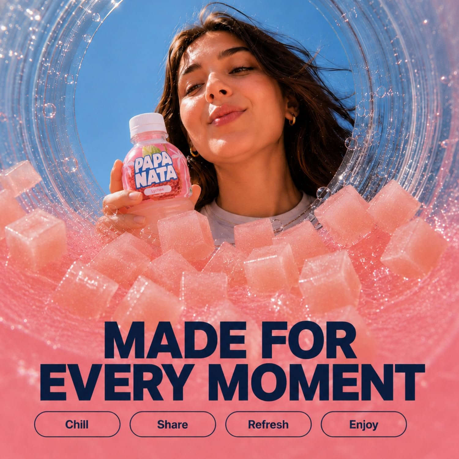 PAPANATA Lychee Juice with Nata de Coco Jelly (320ml X 6) Pure & Refreshing Sip & Chew Beverage | Ready to Drink Lychee Fruit Juice Beverage with Nata de Coco for Kids & Adults - Image 5