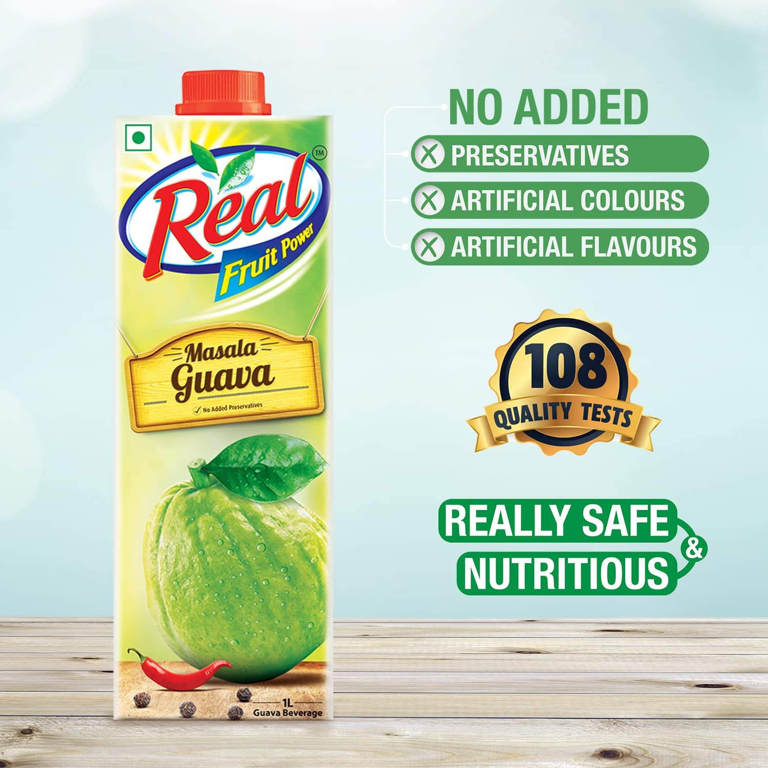 Real Masala Guava Juice, 1L - Image 3
