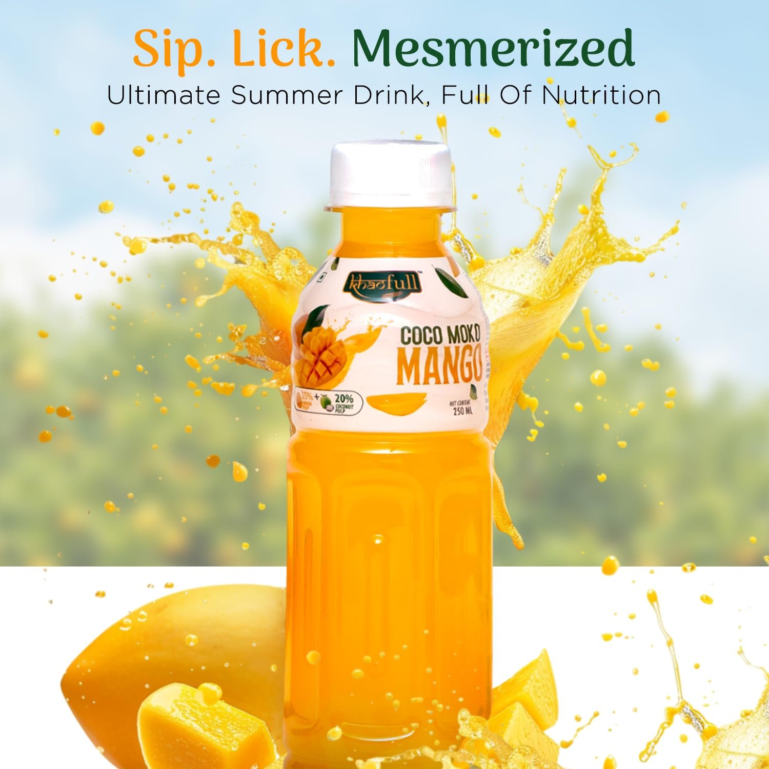 KHAOFULL COCO MOKO Mango Fruit Drink – 250ml | Refreshing Tropical Beverage with Real Mango Flavor | Non-Carbonated, Ready-to-Drink Juice - Image 3
