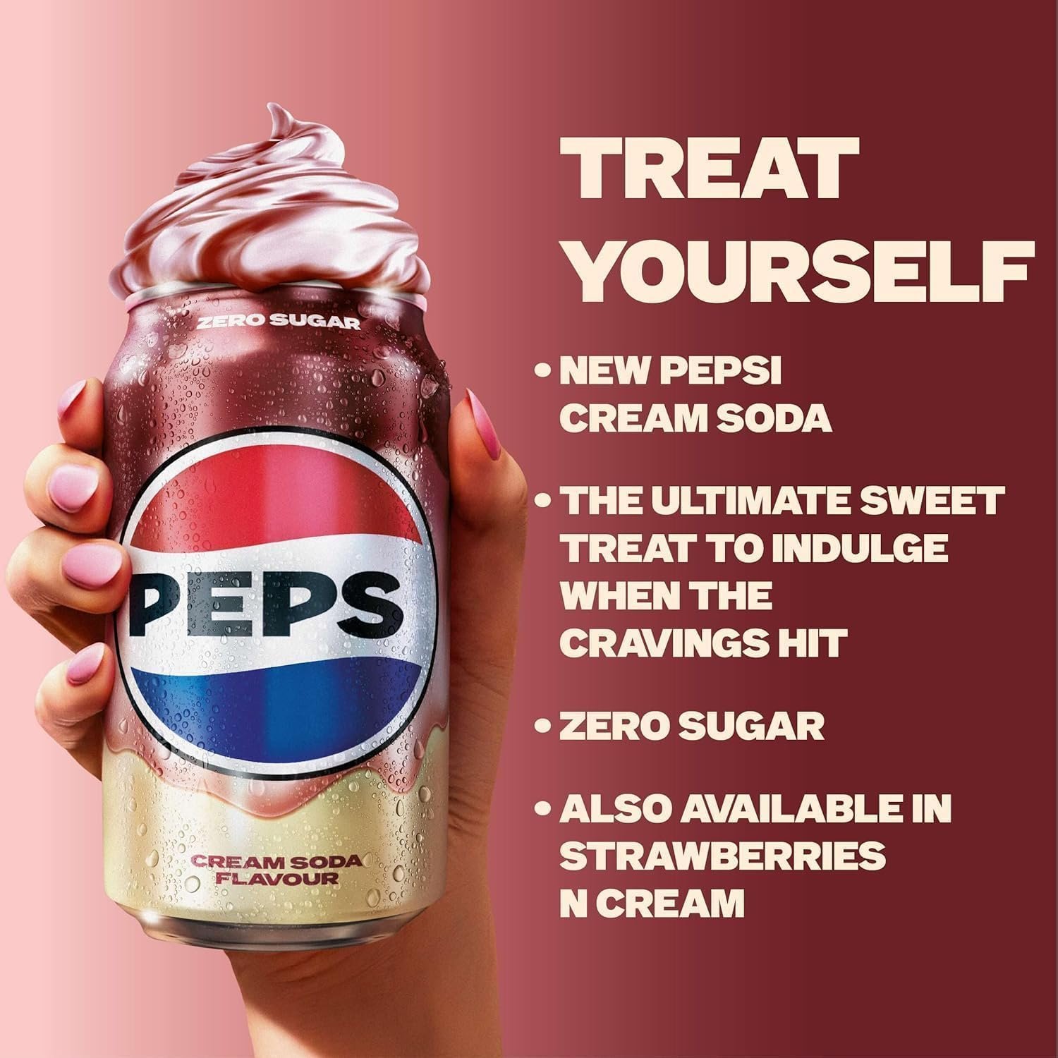 Pepsi Zero Sugar Cream Soda Flavour Soft Drink By COUGAR | (Pack Of 6) - 330ml Can | Zero Calories Carbonated Beverage | Smooth & Classic Creamy Taste | Refreshing Chilled Soda Drink - (IMPORTED-UK) - Image 4