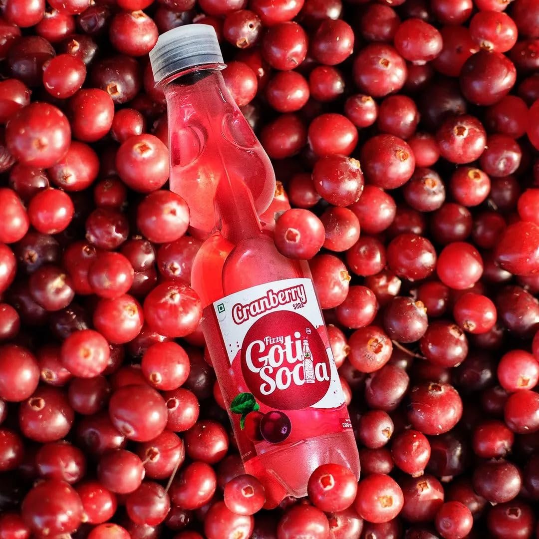 Cranberry Fizzy Goti Soda – Pack of 5 × 200ml | Desi Goli Soda Drink | Banta Soda | Tangy Indian Cranberry Soft Drink | Sulfur-Free Sugar, Zero Caffeine, Zero Artificial Sweeteners | RO Purified Water - Image 3