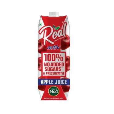 Real Activ Apple Fruit Juice - 1L | No Added Sugars & Preservatives | Goodness of Best Apple | Tasty, Refreshing & Energizing Fruit Drink