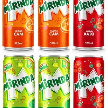 Mirinda Carbonated Soft Drink, Vairety Pack Orange, Sarsaparilla and Cream Soda Flavours, 320ml X 6 Cans, (Product Of Vietnam) From Decadent Foods