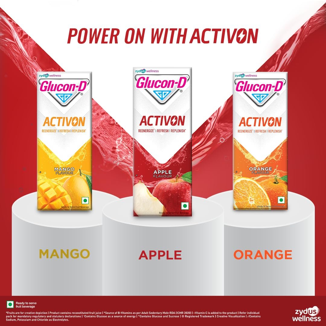 Glucon-D Activon, Ready to Drink Beverage, Replenishes | Reenergizes | Refreshes | Apple Flavour | 200ml - Image 9