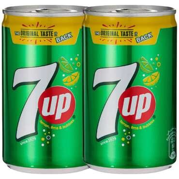 7up Lemon, Lime & Bubbles Carbonated Soft Drink, 155 ml, 2 Pack