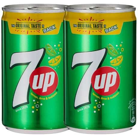 7up Lemon, Lime & Bubbles Carbonated Soft Drink, 155 ml, 2 Pack