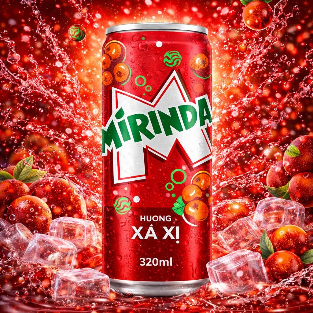 MiRINDA Xá Xị (Sarsaparilla) Berry Flavoured Carbonated Soft Drink (Pack of 3) 320ml Can By COUGAR, Refreshing Fizzy Soda Beverage, Sweet & Aromatic Sparkling Drink, Ready to Serve Chilled, Single Serve for Parties, Picnics & Everyday Refreshment - (Impor - Image 2