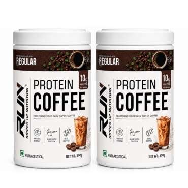 Ripped Up Nutrition Protein Coffee | 10g Protein Per Scoop | Versatile Usage - A Pre-Workout or Anytime Meal Replacement Shake|(Regular, 1kg (500gmx2))