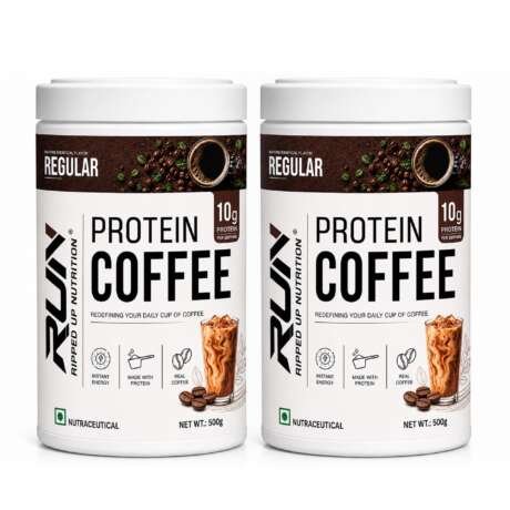 Ripped Up Nutrition Protein Coffee | 10g Protein Per Scoop | Versatile Usage - A Pre-Workout or Anytime Meal Replacement Shake|(Regular, 1kg (500gmx2))