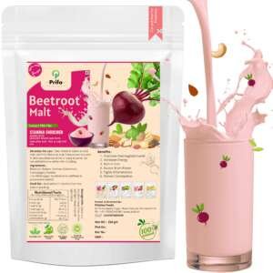 Prifo Beetroot Milk Mix Powder | No White Sugar | Enriched with Almonds, Cashews & Cardamom | 100% Natural | Immunity Booster | Instant Healthy Drink for Kids & Adults | 250g