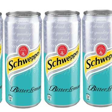 Schweppess Bitter Lemon Carbonated Soft Drink, 320 ml Each, Pack of 4 | Get FREE Flavourito Kunafa Chocolate 20g By Decadent Foods