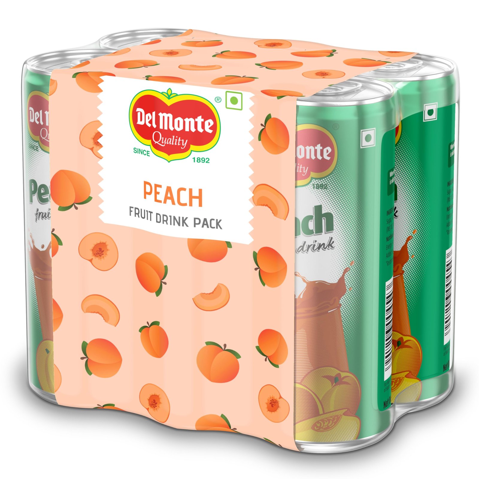 Del Monte Peach Fruit Drink (6 X 240 ML Can) -With Real Peach bits | Sweet, Juicy & Perfect for Cocktails & Mocktails - Image 3