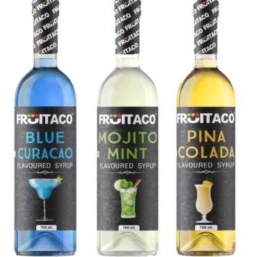 Fruitaco Blue Curaco, Mojito Mint, Pina Colada Syrup: Perfect Mixer for Enhancing Mocktails & Cocktails, Drinks, and Mojitos at Parties, All Your Mixing Needs | Non-Alcoholic (Pack of 3)