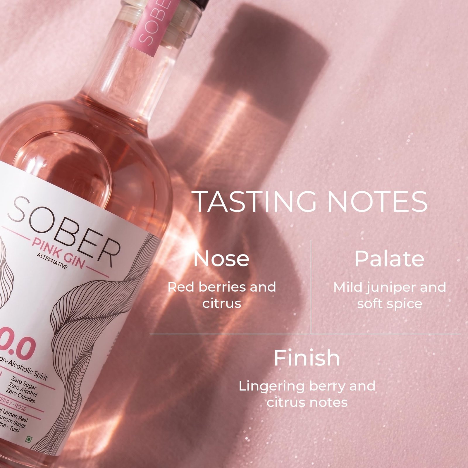 SOBER Pink Gin Alternative | 0.0% ABV Zero Alcohol Drink | Premium Non Alcoholic Gin | Strawberry Raspberry Rose Notes | Sugar Free Zero Calorie | 750ml - Image 3