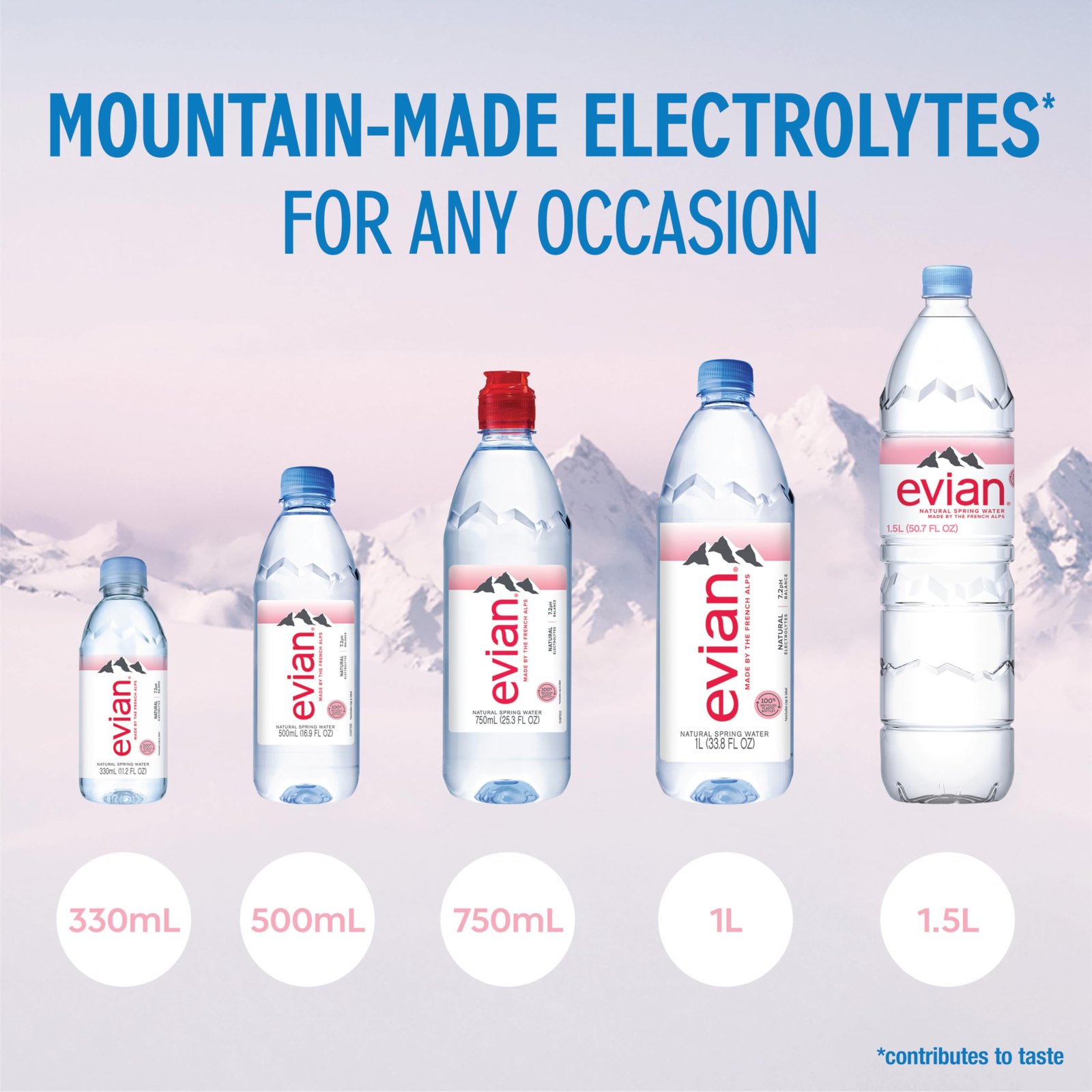 evian Natural Mineral Water Bottle, Drinking Water, 500ml, Case of 24 - Image 3
